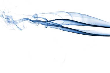 Blue smoke isolated on white clipart