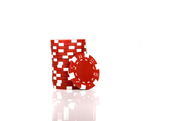 Red poker chips — Stock Photo, Image