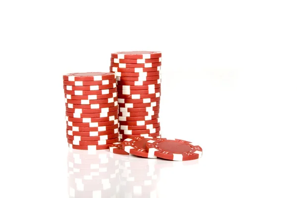 Червоний покер чіпси — стокове фото