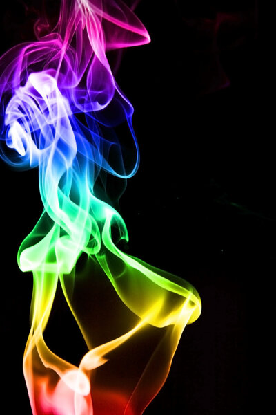 Abstract mystical multi colored smoke