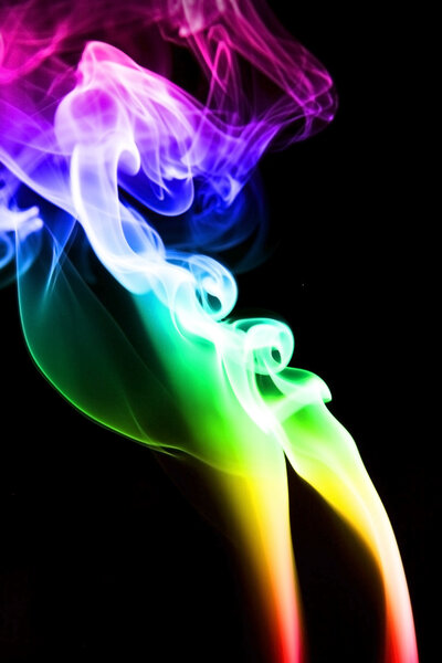 Abstract mystical multi colored smoke