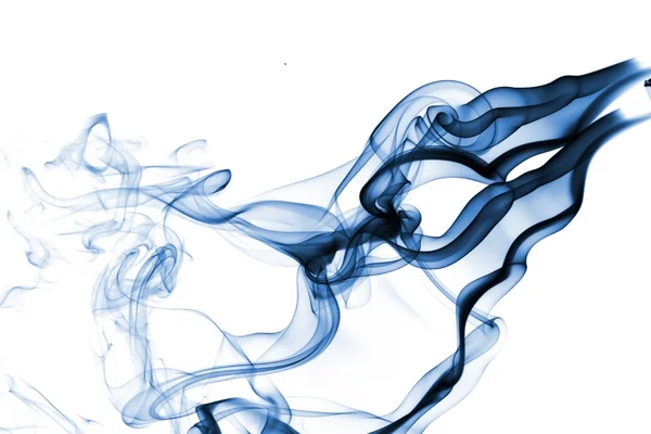 Modrý kouř izolovaných na bílém — Stock fotografie