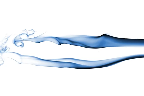 Beyaz izole mavi duman — Stok fotoğraf