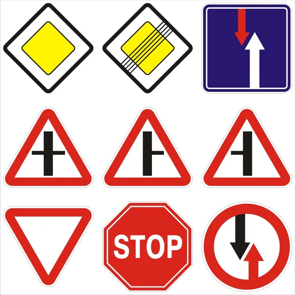 Signs on traffic — Stock Vector