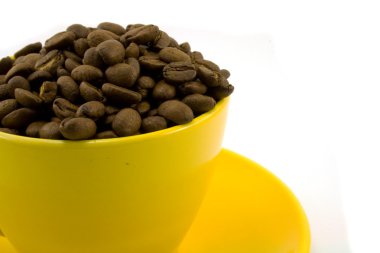 Yellow cup with beans clipart