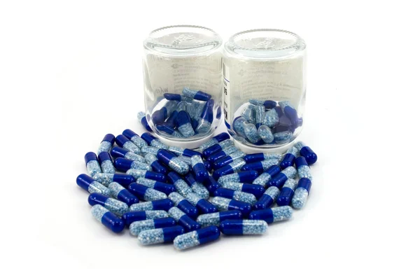 Bottles and capsules isolated — Stock Photo, Image
