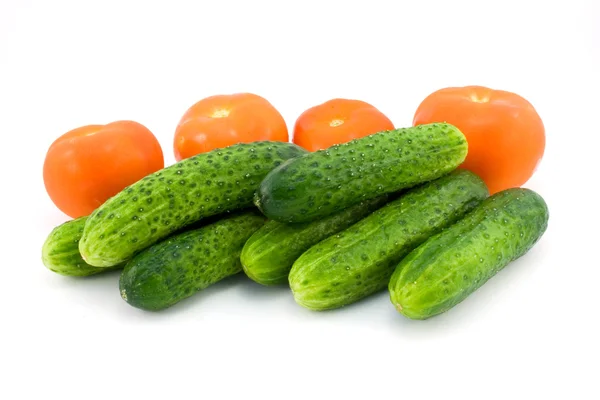 Tomatos, cucumbers — Stock Photo, Image