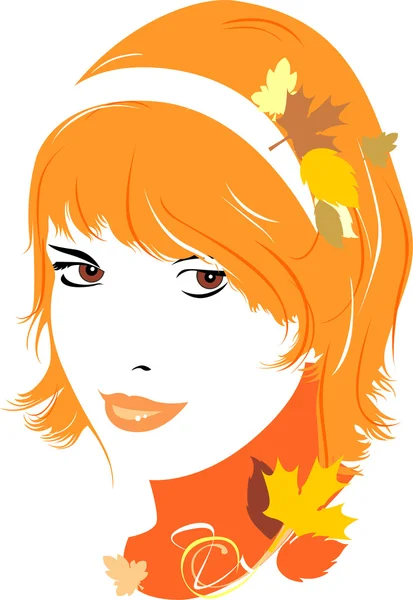 Fille automne — Image vectorielle