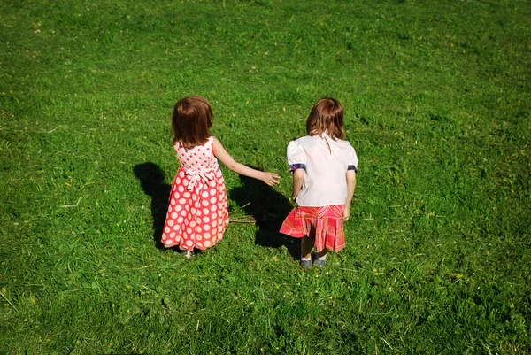 stock image Girls playing on grass