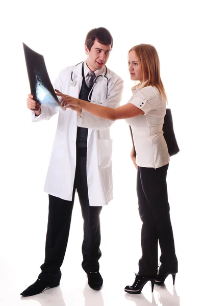 Un médico recibe a un paciente — Foto de Stock