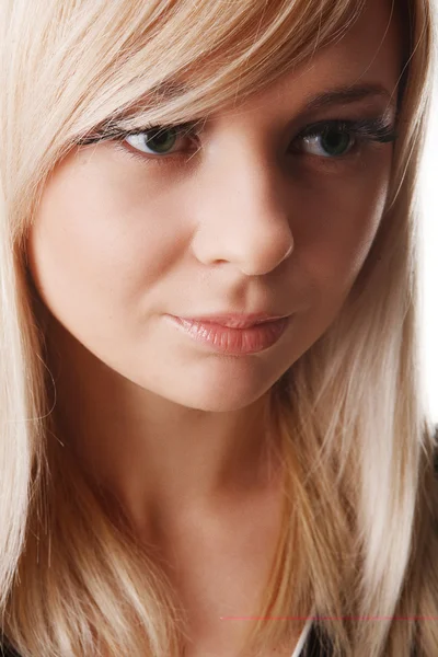 stock image Girl with make-up and long blond hair