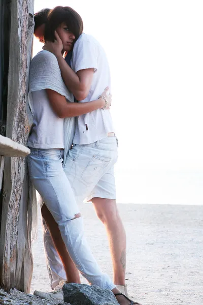 Lovers på stranden Stockfoto