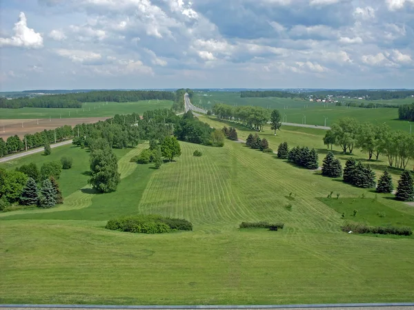 stock image Highway fork and rural landscape