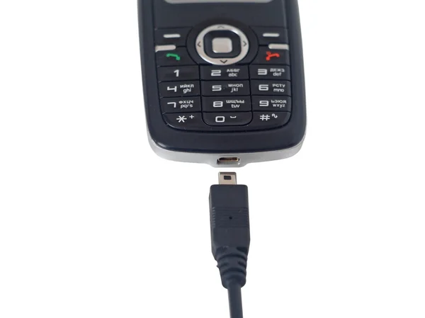 Mobiele telefoon en connector — Stockfoto