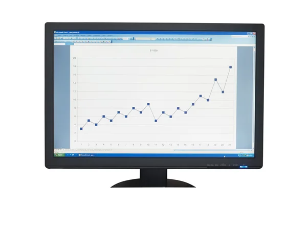 El diagrama en el monitor de la computadora —  Fotos de Stock