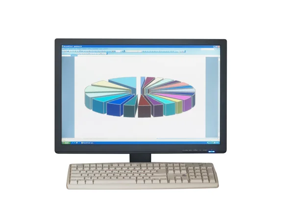 O diagrama no monitor do computador — Fotografia de Stock