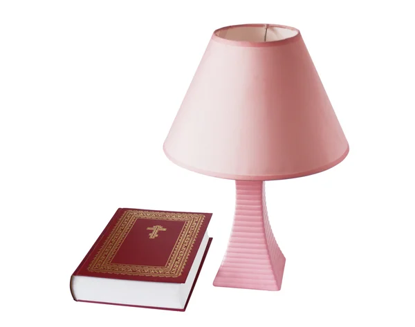 Lampy biurkowe i Biblia — Zdjęcie stockowe