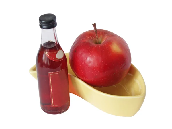 Płytki ceramiczne i jabłkiem — Zdjęcie stockowe