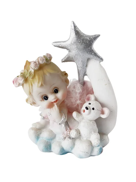 Сувенир - девочка, медвежонок и звезда Лицензионные Стоковые Фото