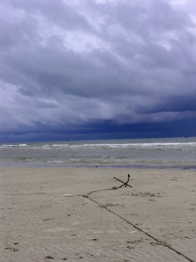 Beach with special cloud clipart