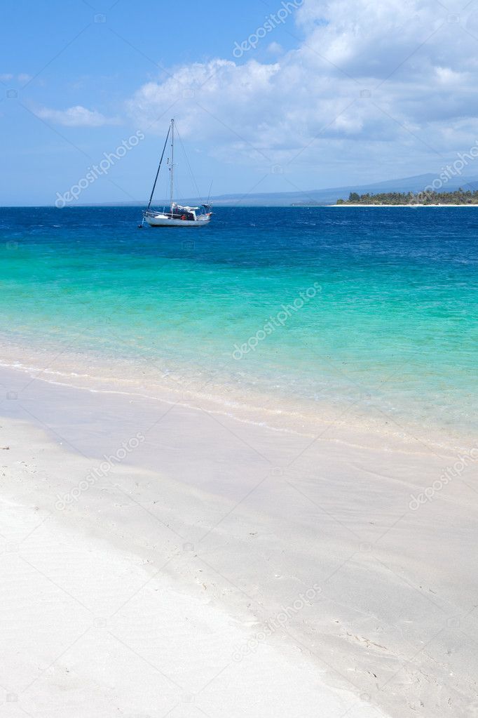 Boat on a tropical beach
