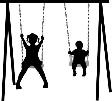 On the swing clipart