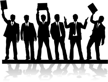 Businessman 2 , black silhouettes clipart