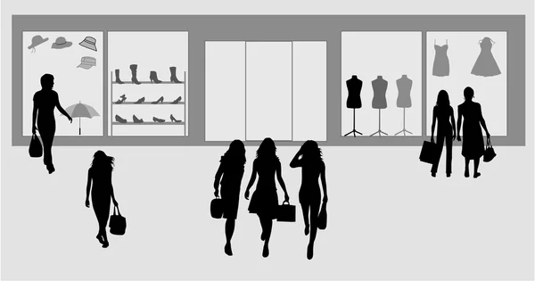 Mode-Shopping-Mädchen — Stockvektor