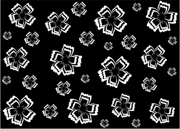 Patrón floral negro — Archivo Imágenes Vectoriales