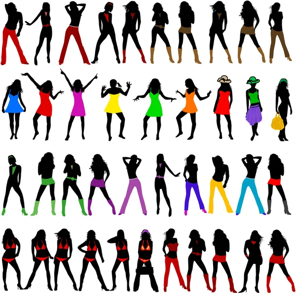 Profils des filles — Image vectorielle
