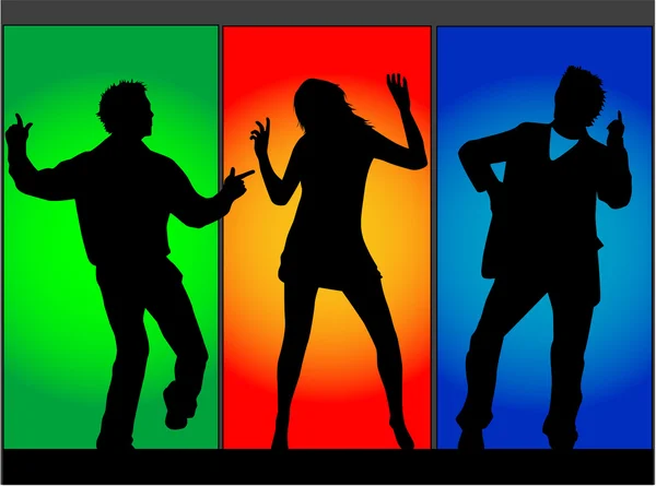 Musique et danse, illustration en couleur — Image vectorielle