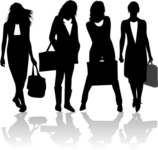 Shopping Girls 2 - travail vectoriel — Image vectorielle