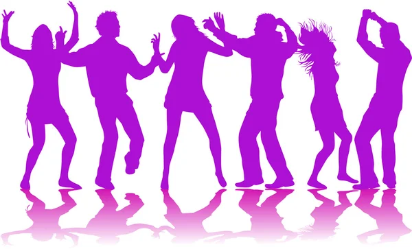 Gente bailando - color — Vector de stock