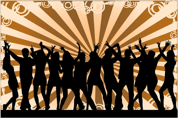 Party Crowd , silhouettes — Stock Vector