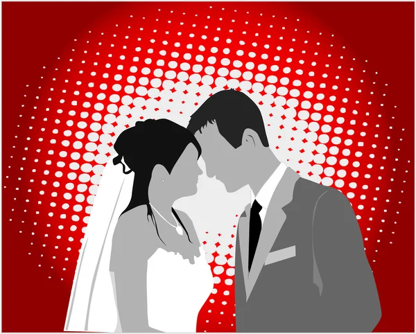 Married Couple,color - vector work — Stock Vector
