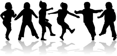 Childrens - black silhouettes clipart