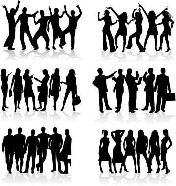 Profiles of - work and fun clipart