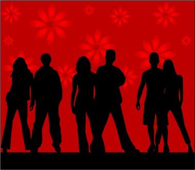 Friends - silhouettes clipart