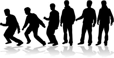 Silhouette of men clipart