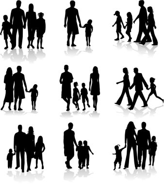 Family Silhouettes clipart