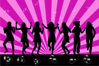 Woman's dancing profile clipart