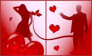 Romantic Scene of Love clipart