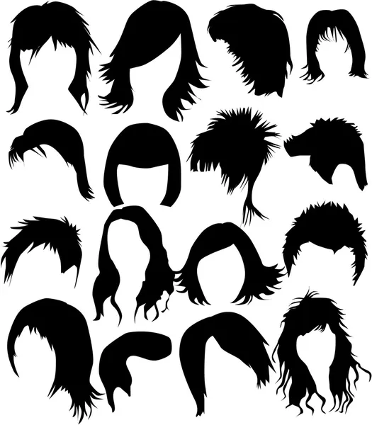 头发 — — 穿 2 （妇女和男子), — 图库矢量图片