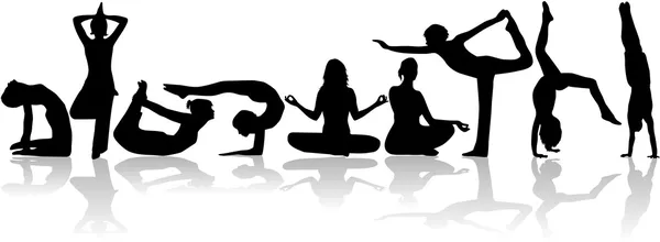 Yoga poses koleksiyonu — Stok Vektör