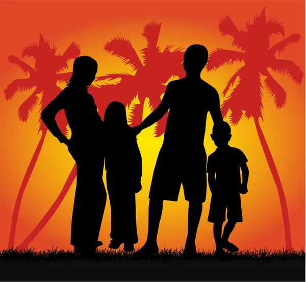 Rodzina na wakacje — Wektor stockowy