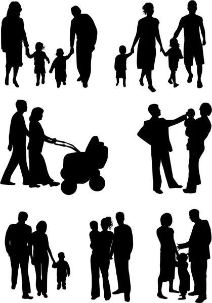 Famiglia - silhouette — Vettoriale Stock