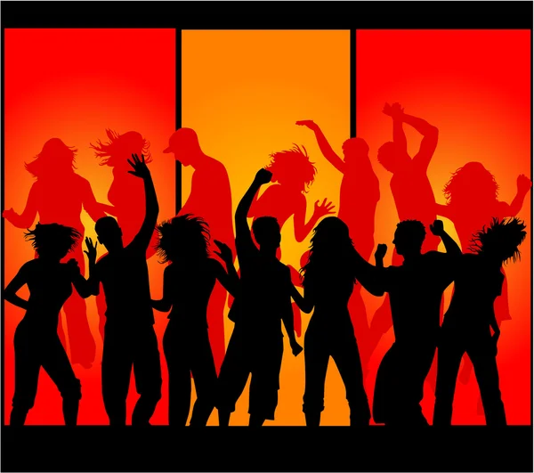 Funky Party Crowd — Stock Vector