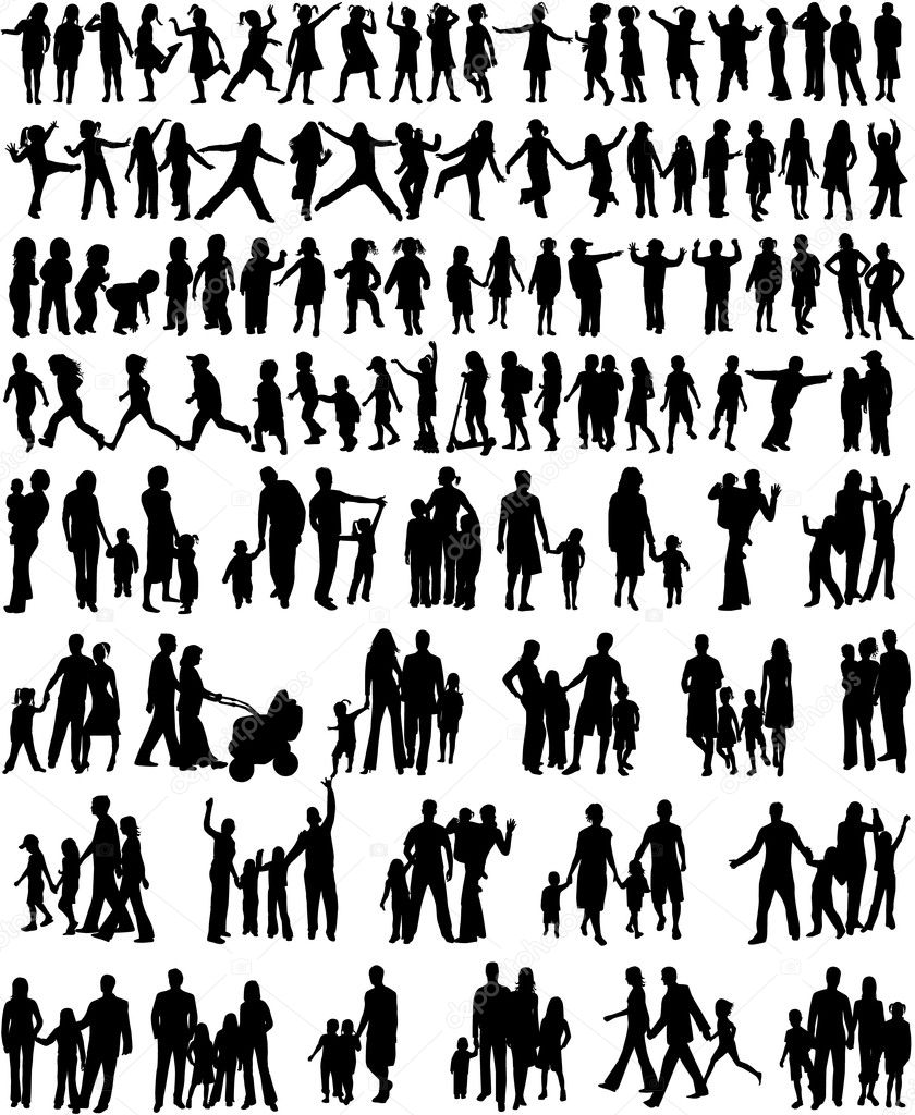 Collection Of Family Silhouettes