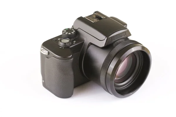 Černý fotoaparát izolované — Stock fotografie