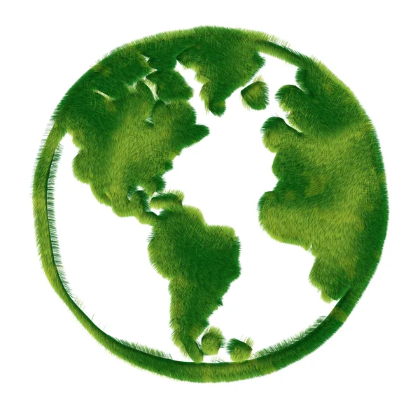 Globe illustration covered with grass — Stock Photo, Image